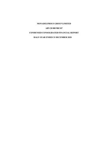 Thumbnail Monadelphous Group Financial Statement 2021-h1
