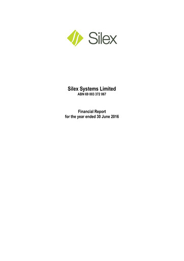 Thumbnail Silex Systems Limited Financial Report 2016