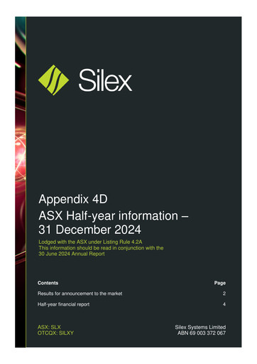 Thumbnail Silex Systems Limited Financial Report 2025-h1