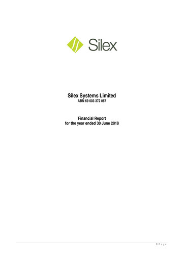 Thumbnail Silex Systems Limited Financial Statement 2018
