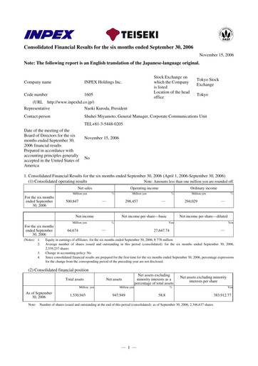 Vorschaubild Inpex Halbjahresbericht 2006-h1