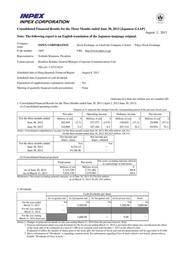 Vorschaubild Inpex Quartalsbericht 2013-q1