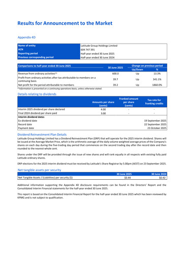 Thumbnail Latitude Group Holdings Half-year Report 2025-h1