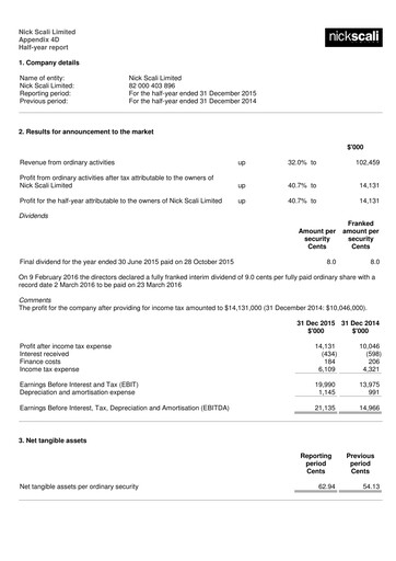 Thumbnail Nick Scali Limited Half-year Report 2016-h1