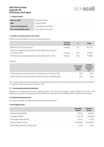 Thumbnail Nick Scali Limited Half-year Report 2023