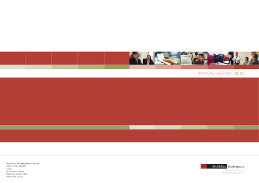 Thumbnail McMillan Shakespeare Annual Report 2005