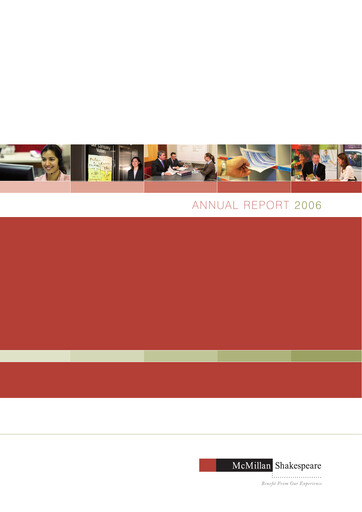 Thumbnail McMillan Shakespeare Annual Report 2006