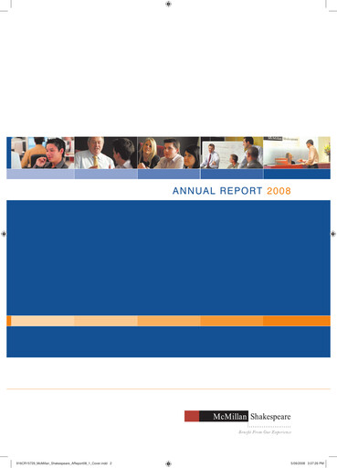 Thumbnail McMillan Shakespeare Annual Report 2008