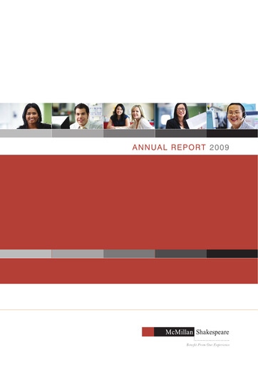 Thumbnail McMillan Shakespeare Annual Report 2009