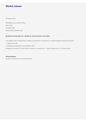 Thumbnail Smartgroup Corporation Annual Report 2018