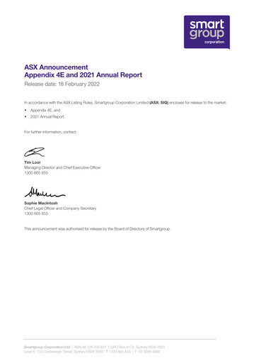 Thumbnail Smartgroup Corporation Annual Report 2021