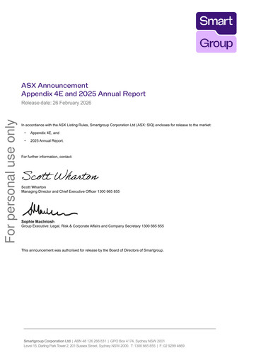 Thumbnail Smartgroup Corporation Annual Report 2025