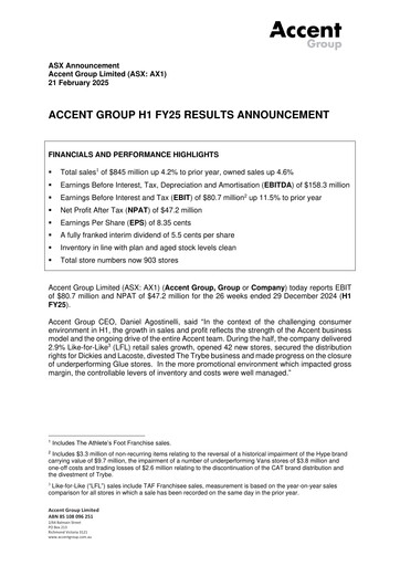 Miniature Accent Group Rapport semestriel 2025-h1