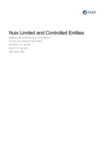 Thumbnail Nuix Limited Financial Report 2022