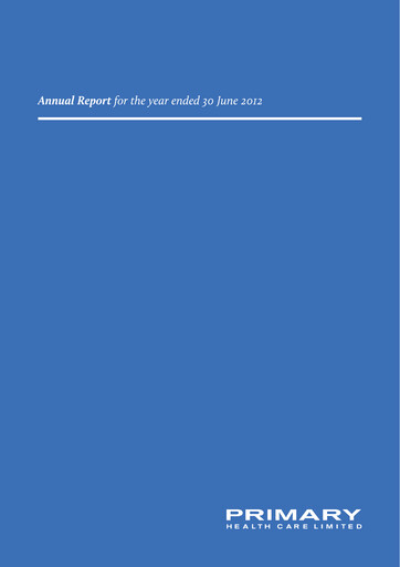 Thumbnail Healius Limited Annual Report 2012