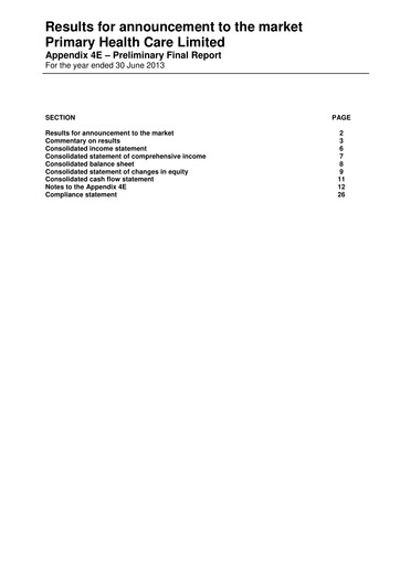 Thumbnail Healius Limited Financial Report 2013