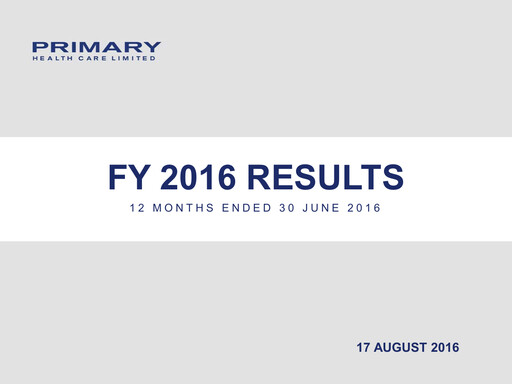 Thumbnail Healius Limited Financial Report 2016