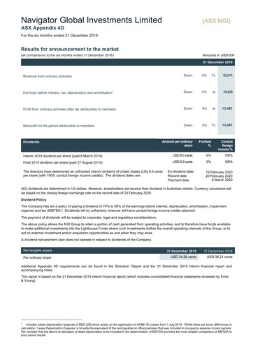 Thumbnail Navigator Global Investments Financial Report 2020-h1