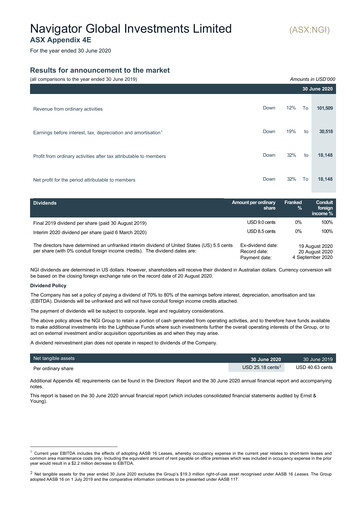 Thumbnail Navigator Global Investments Financial Report 2020