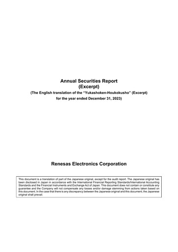 Vorschaubild Renesas Electronics
 Jahresbericht 2023