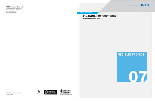 Thumbnail Renesas Electronics
 Financial Statement fy2007