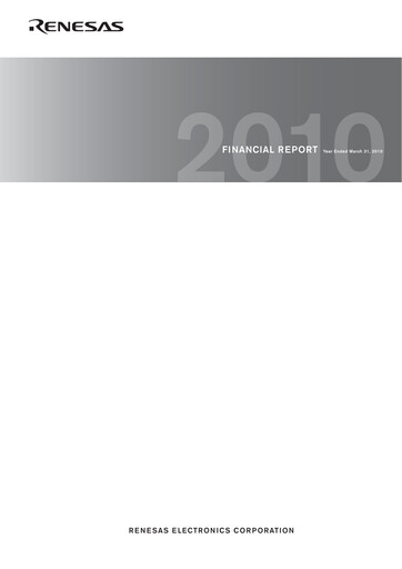 Thumbnail Renesas Electronics
 Financial Statement fy2010