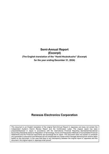 Vorschaubild Renesas Electronics
 Halbjahresbericht 2024-h1