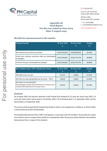 Thumbnail PM Capital Global Opportunities Fund Annual Report 2023-2024