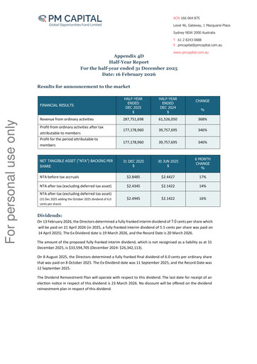 Thumbnail PM Capital Global Opportunities Fund Half-year Report 2025-h2