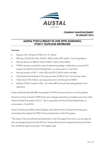 Thumbnail Austal Limited Financial Report fy2016