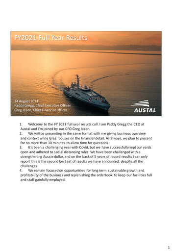 Thumbnail Austal Limited Financial Report fy2021