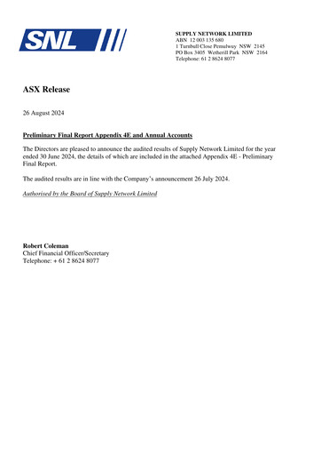 Miniature Supply Network Limited Bilan financier 2024