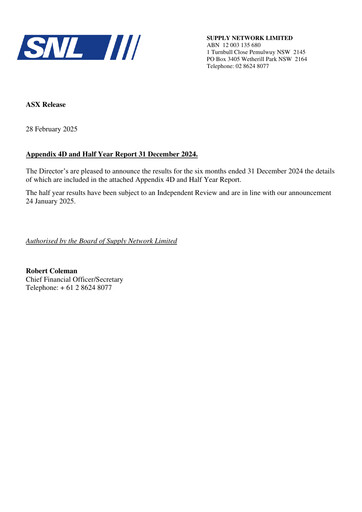 Miniature Supply Network Limited Rapport semestriel 2024-h2