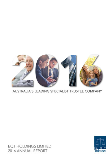 Thumbnail EQT Holdings Limited Annual Report 2016