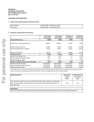 Thumbnail FleetPartners Group Financial Report 2025