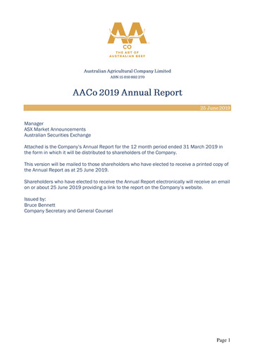 Vorschaubild Australian Agricultural Company Jahresbericht 2019