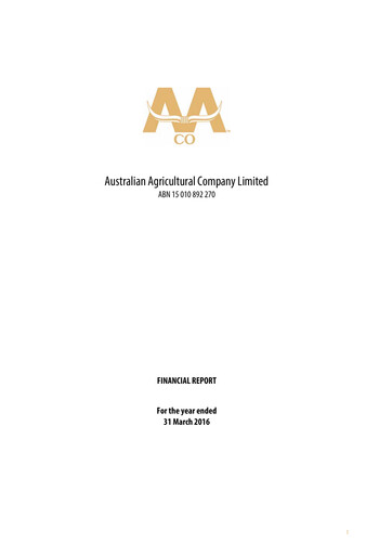 Miniature Australian Agricultural Company Rapport financier 2016
