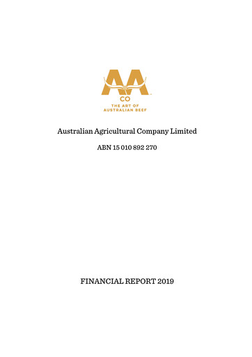 Miniature Australian Agricultural Company Rapport financier 2019