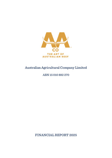 Miniature Australian Agricultural Company Rapport financier 2025
