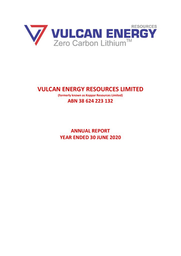 Vorschaubild Vulcan Energy Resources Jahresbericht 2020