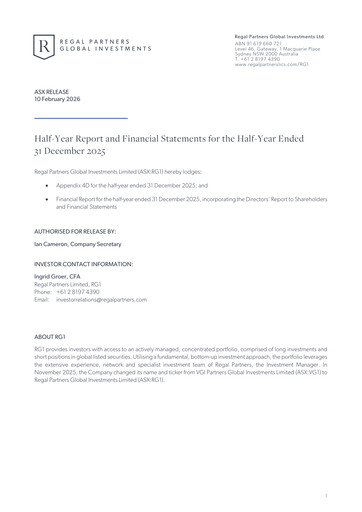 Thumbnail VGI Partners Global Investments Financial Report 2026-h1