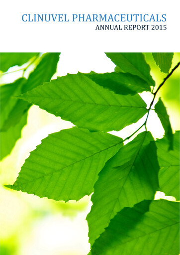 Miniature Clinuvel Pharmaceuticals Rapport annuel 2015