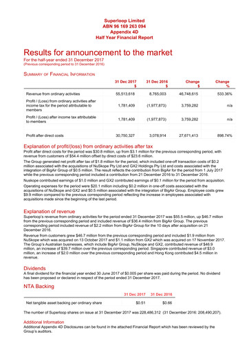 Thumbnail Superloop Limited Financial Report 2018-h1