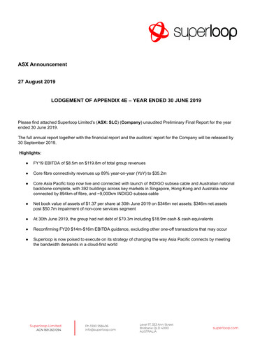 Thumbnail Superloop Limited Financial Report 2019