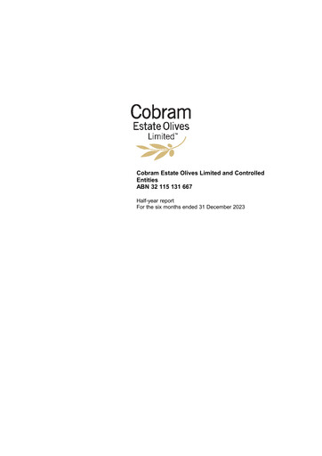 Thumbnail Cobram Estate Olives Financial Report 2024-h1