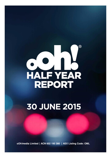 Miniature oOh!media Limited Rapport semestriel 2015-h1