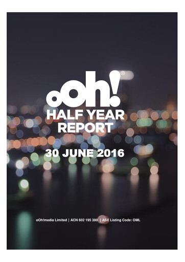Miniature oOh!media Limited Rapport semestriel 2016-h1