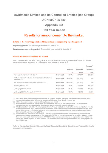 Miniature oOh!media Limited Rapport semestriel 2020-h1