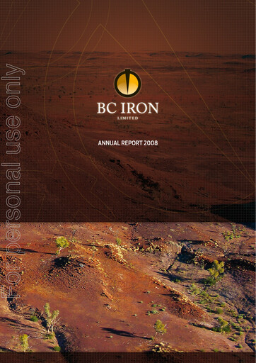 Thumbnail BCI Minerals Limited Annual Report 2008