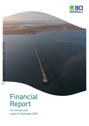Miniature BCI Minerals Limited Rapport semestriel 2026-h1